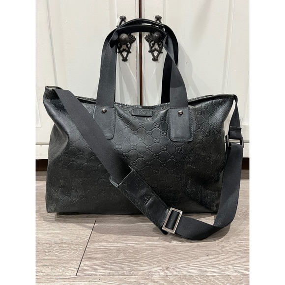 Gucci Handbags - Gucci Vintage Guccissima Leather Luxury Tote Bag Black Shoulder Bag Old Money
